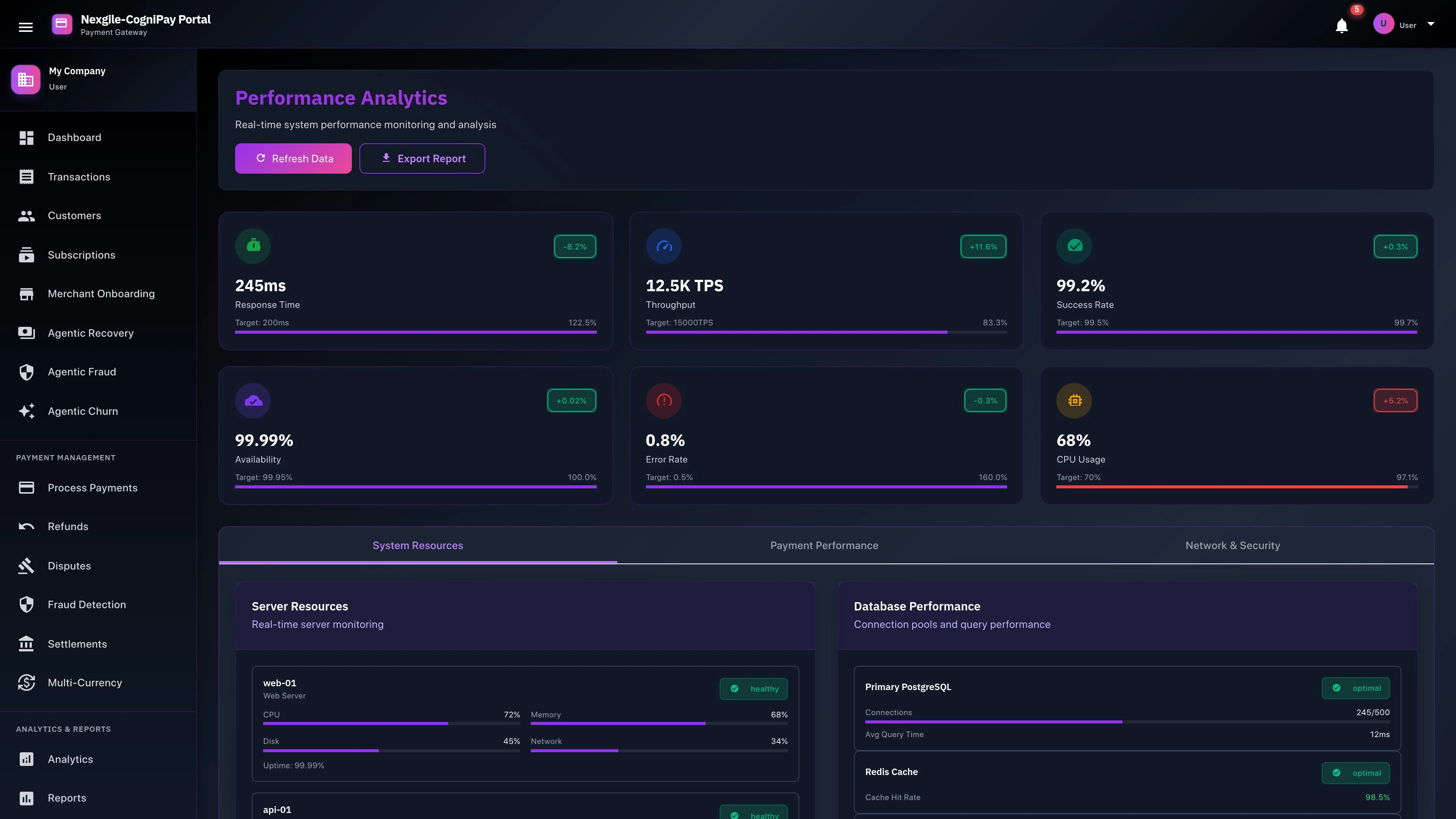 Performance Analytics Dashboard