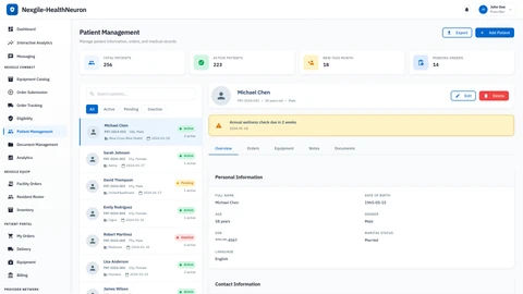 Patient Management Interface - Nexgile Connect Portal