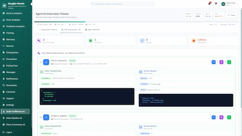 Agent Orchestration Theater - Real-time multi-agent workflow coordination with trace visualization and chain-of-thought reasoning for order fulfillment