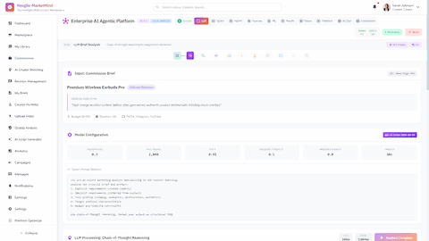 LLM Brief Analysis - Chain-of-thought reasoning interface for extracting explicit and implicit requirements from brand commission briefs