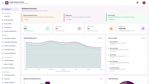 Dashboard Overview - Healthcare Staffing Portal