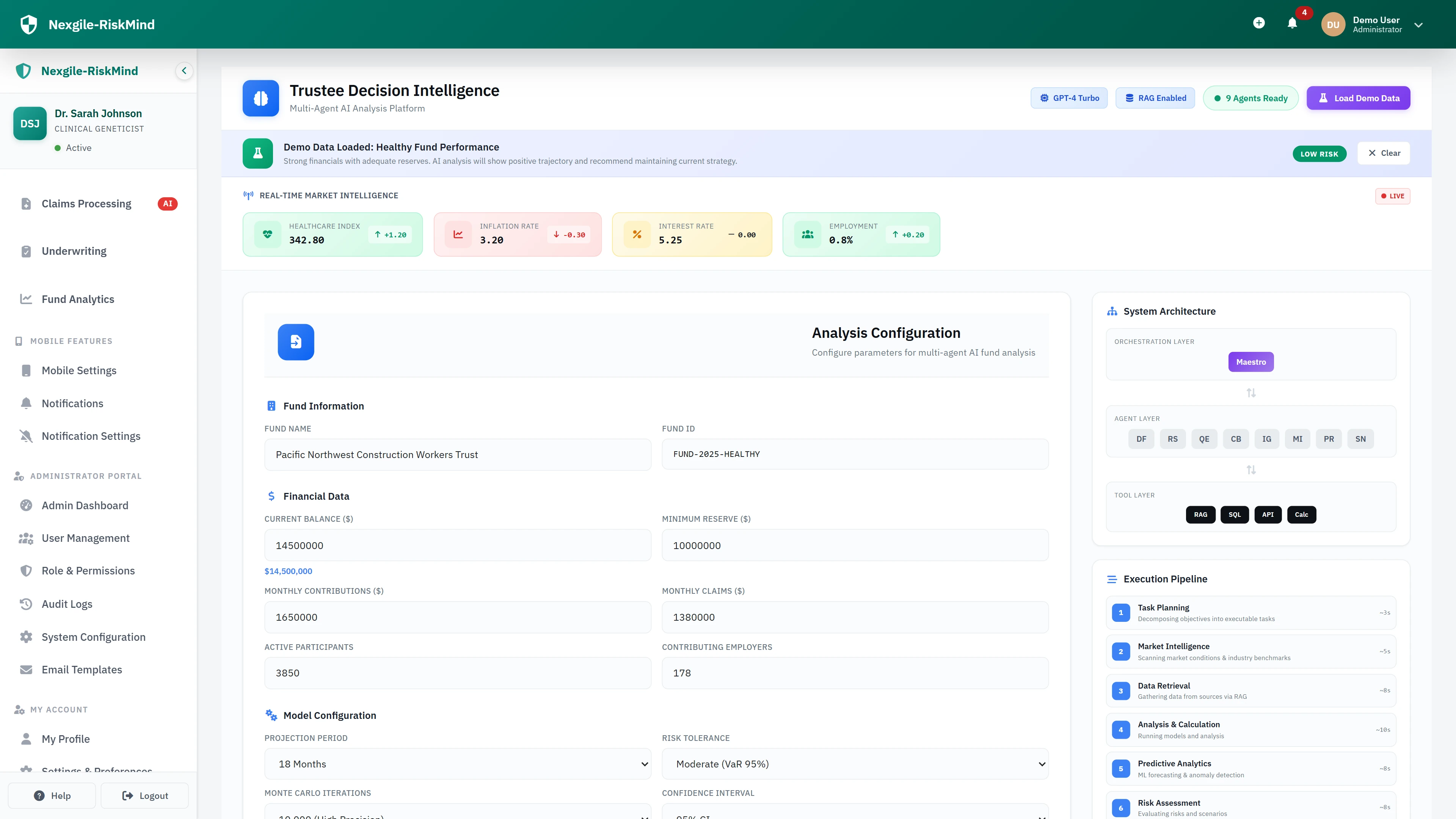 Trustee Decision Intelligence - Multi-agent orchestration dashboard