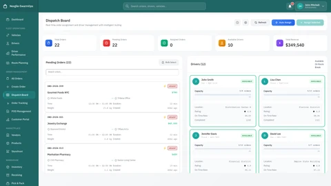 Orders Dispatch Dashboard - Interactive dispatch management interface