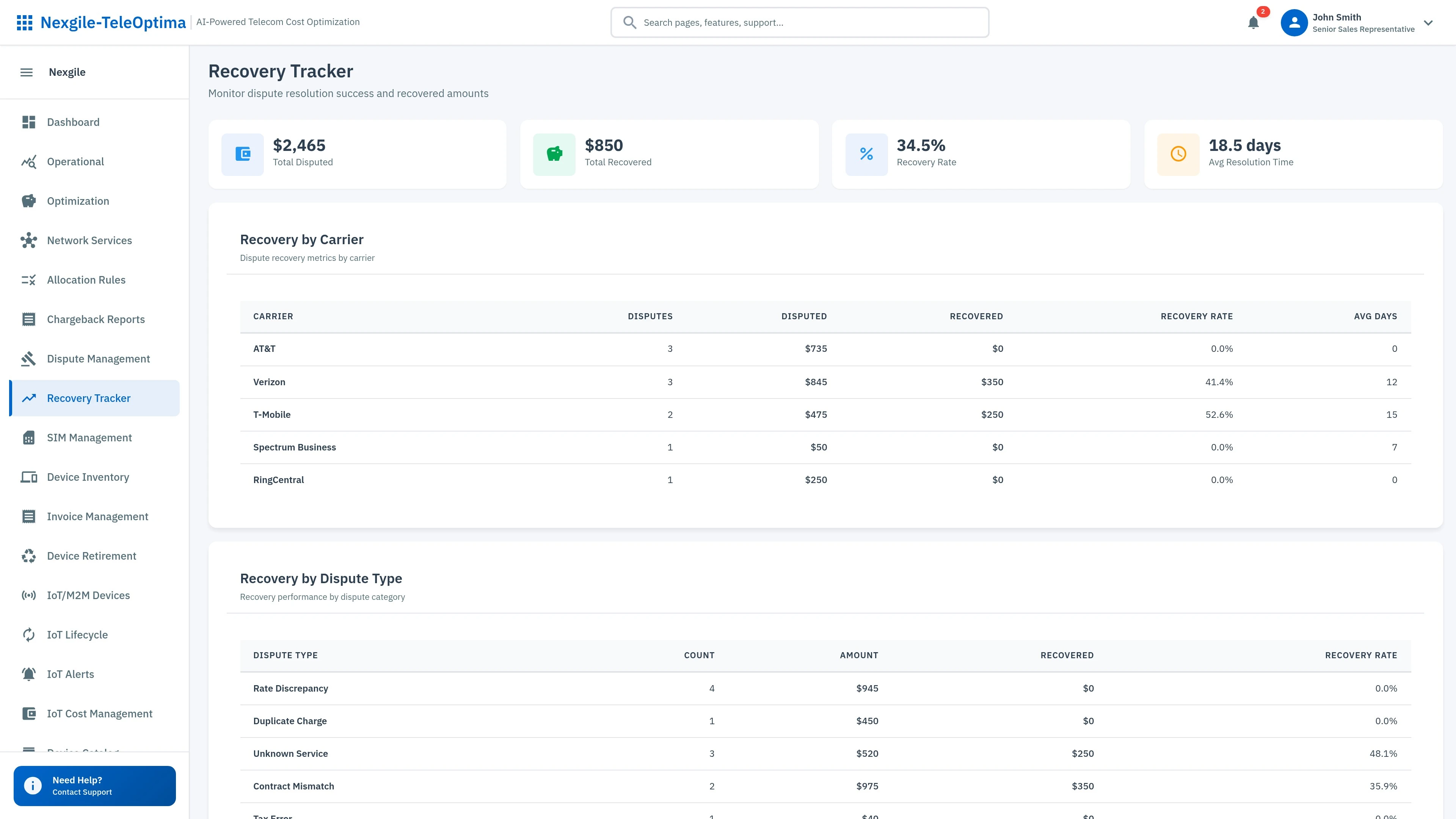 Recovery Tracker Dashboard - Comprehensive view of recovery operations and metrics